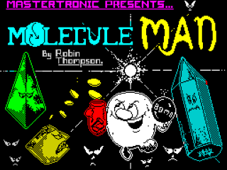 Molecule Man title screen for ZX Spectrum